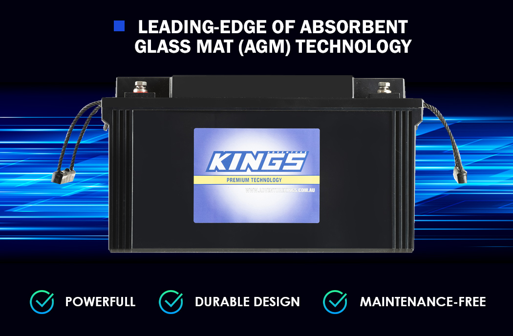 Kings 138Ah AGM DeepCycle Battery 12V Camping Marine Sealed Portable